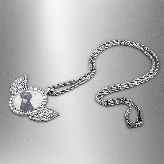 Personalized Rhinestone Photo Necklace