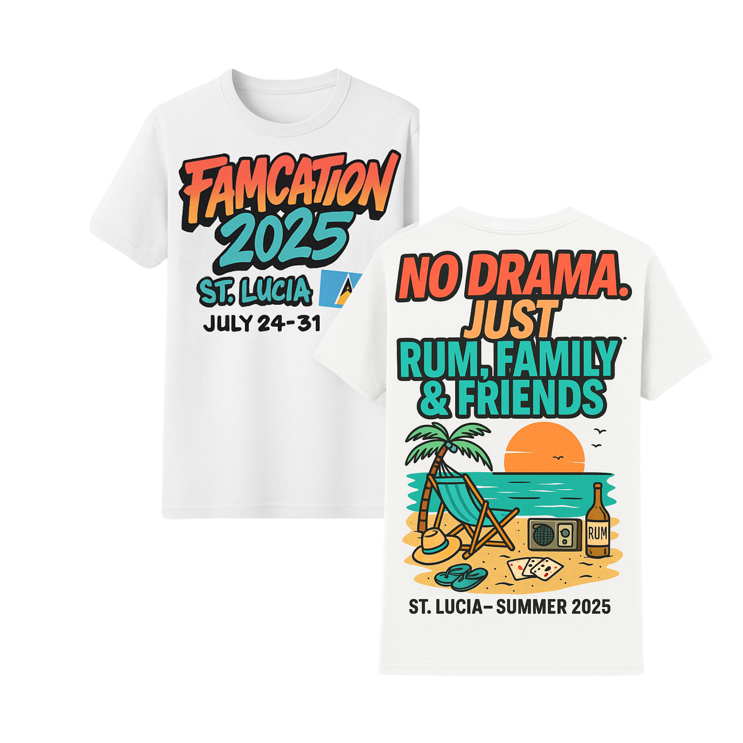 Famcation T-Shirt 2025 St.Lucia