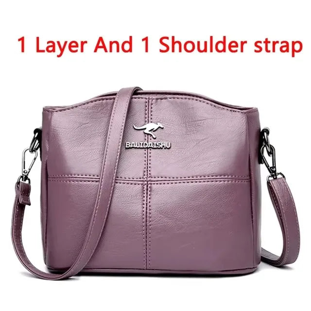 Luxury Fashion Print Large Capacity Soft Leather Handbag