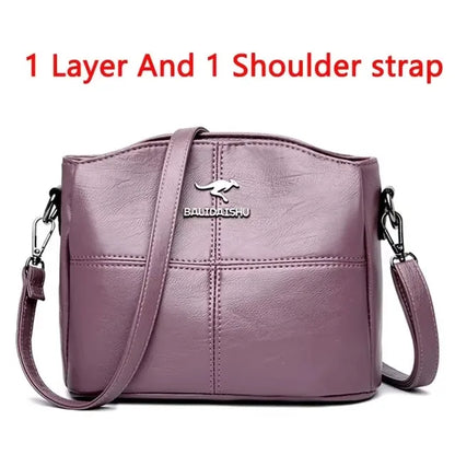 Luxury Fashion Print Large Capacity Soft Leather Handbag