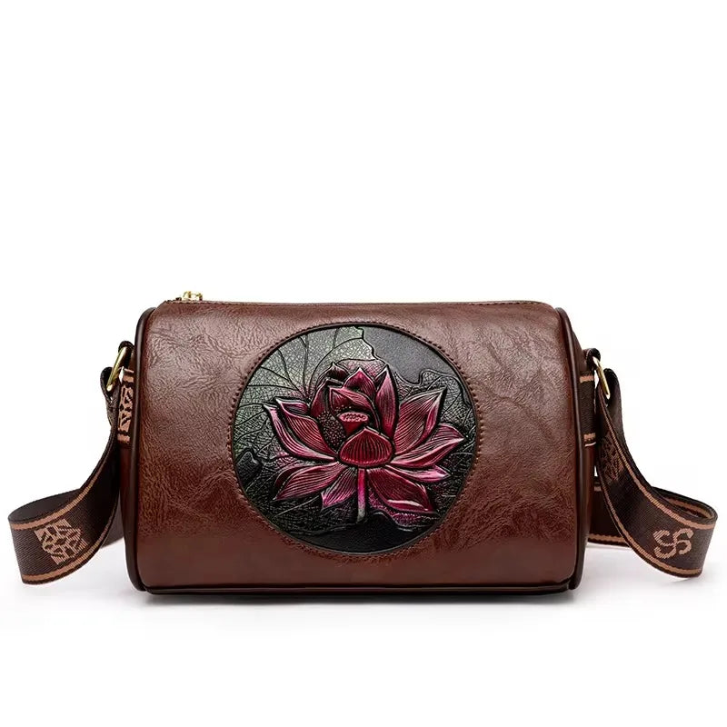 Luxury Fashion Print Large Capacity Soft Leather Handbag