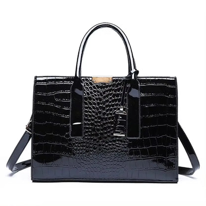 Luxury Fashion Print Large Capacity Soft Leather Handbag