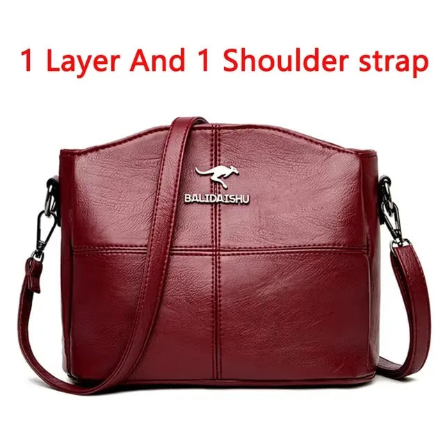 Luxury Fashion Print Large Capacity Soft Leather Handbag