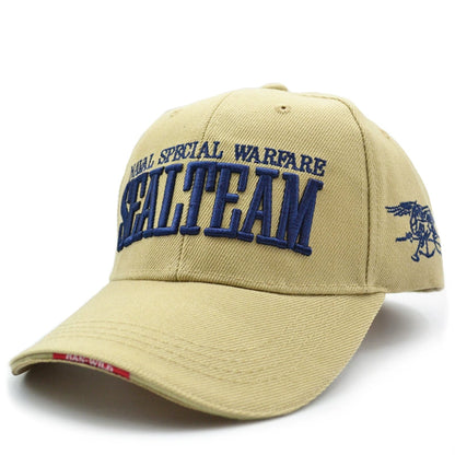 Beige Seal Team baseball cap