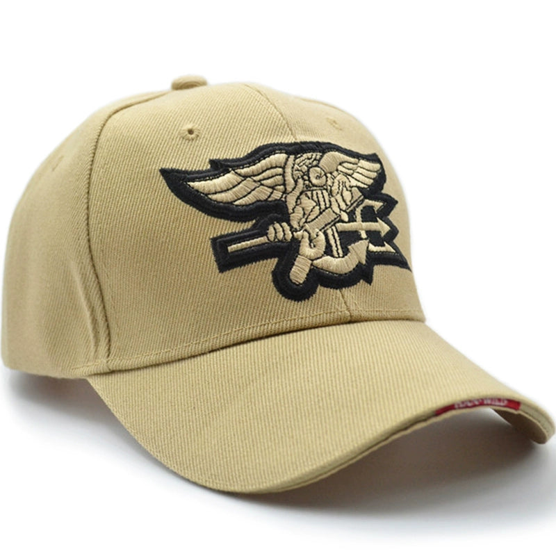 Beige baseball cap military