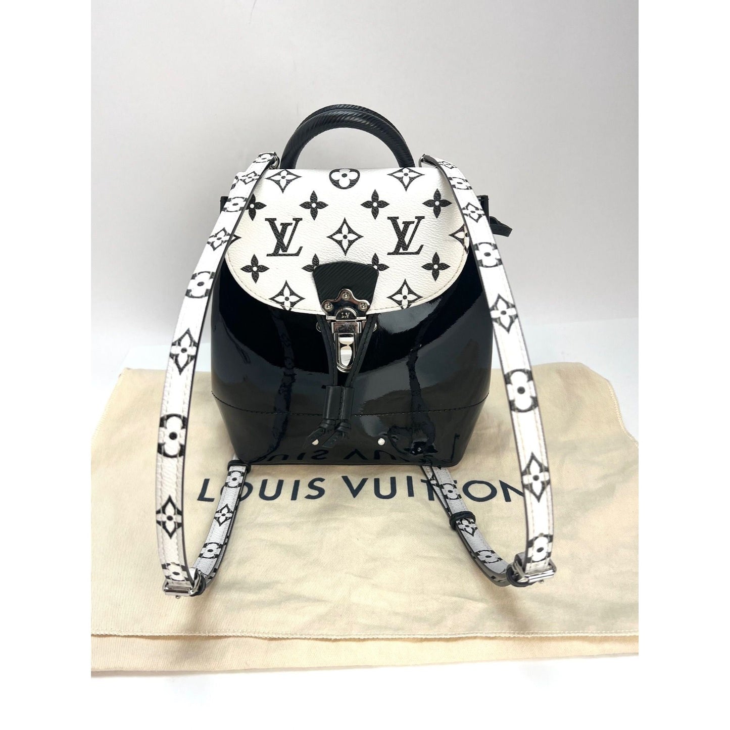 LOUIS VUITTON Hot Springs Backpack White Monogram and Patent Leather