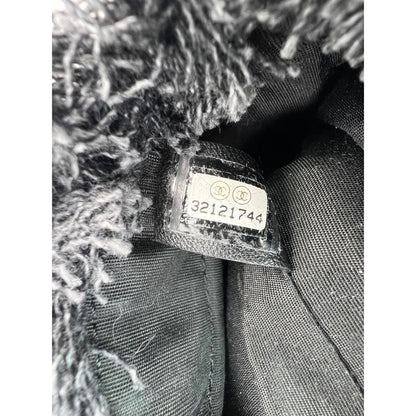 Chanel Denim Quilted Mood Mini Bucket With Chain Black