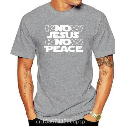 Know Jesus Know Peace Know Crew Neck Comfortable T shirt