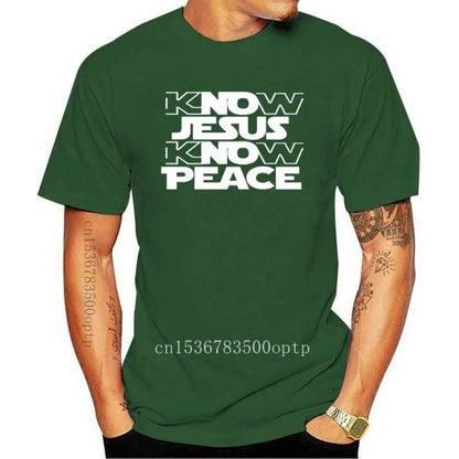 Know Jesus Know Peace Know Crew Neck Comfortable T shirt