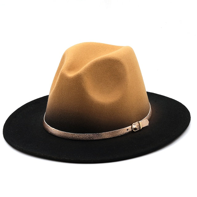 Mustard yellow Ombre Fedora