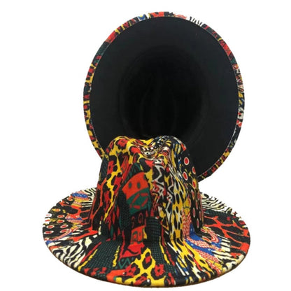 Tie-dye fedora graffiti letters monochrome fedora hat with painted felt